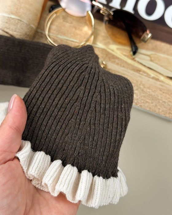 Сукня тепла ,вязана,коротка,зимова,розкльошена,олд мані,з рюшами