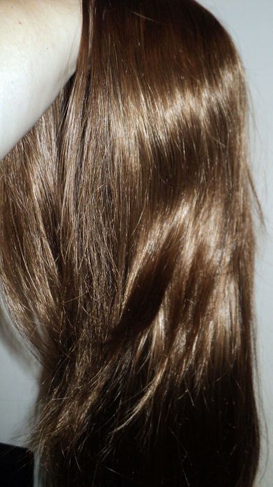 Peruka damska długie włosy jak naturalne, brąz wpadający w rudy