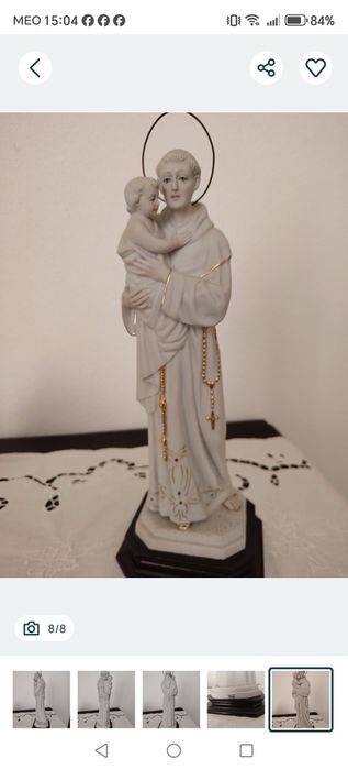 Santo António em Porcelana Fina com Pedraria.