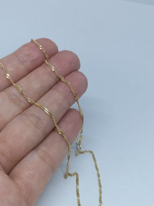 Złoty łańcuszek splot singapur próba 585 długość 50 cm