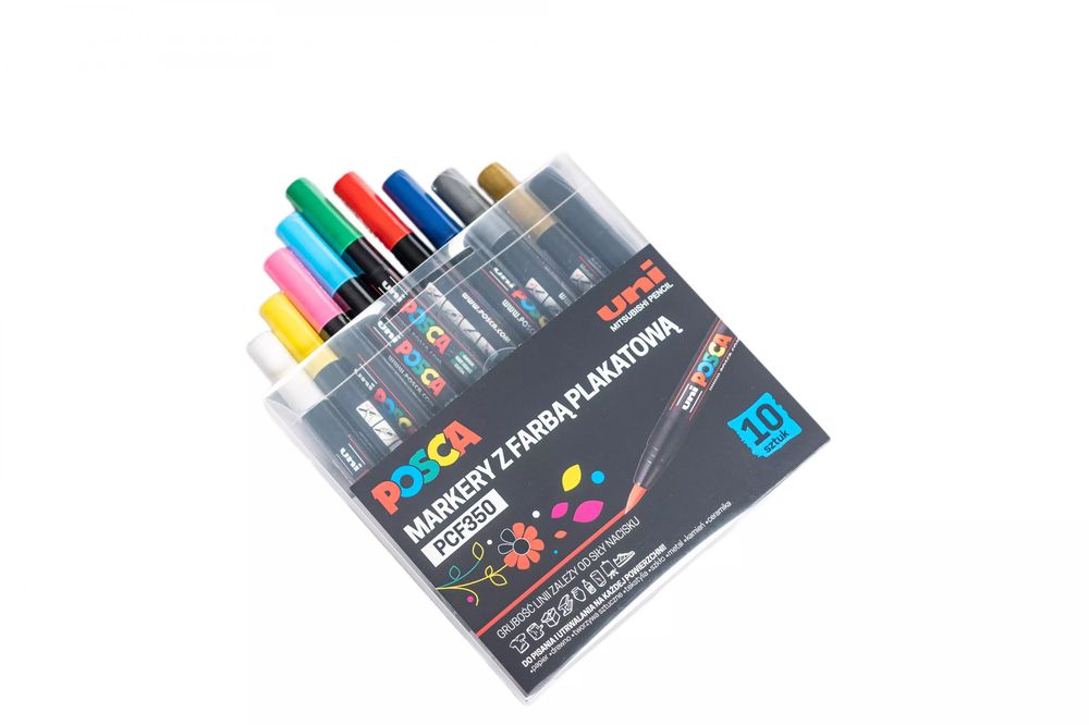 Markery Pcf-350 Zestaw 10 Kolorów Posca Uni. Nowy Produkt
