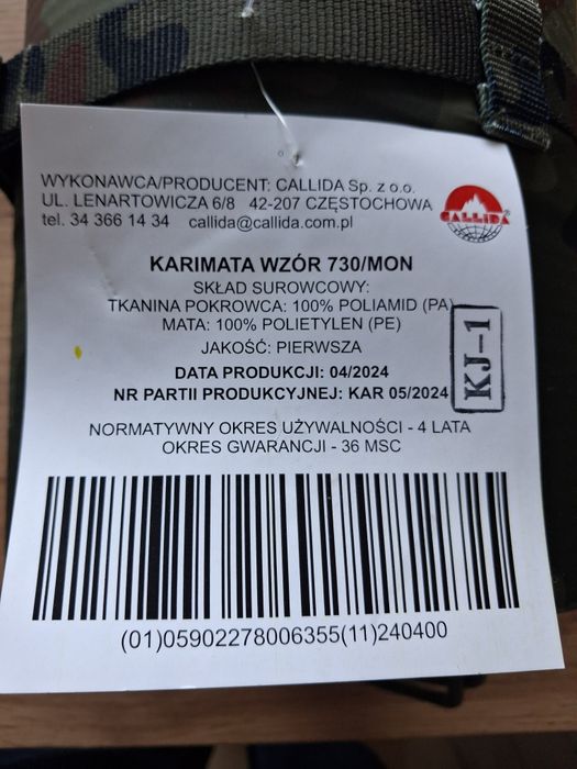 Karimata wojskowa wzór 730/MON - NOWA