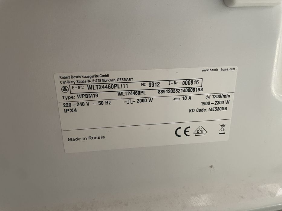 Sprzedam Pralke Bosch Serie 6 WLT24460PL/1