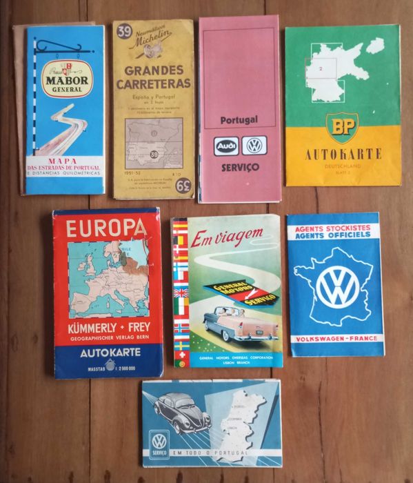 Antigos mapas das estradas Mabor Michelin BP General Motors VW Audi