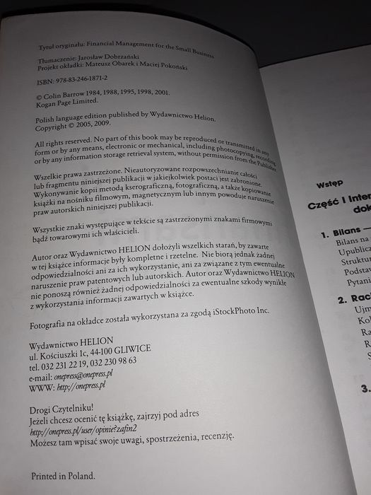Zarządzanie Finansami w małej firmie barrow