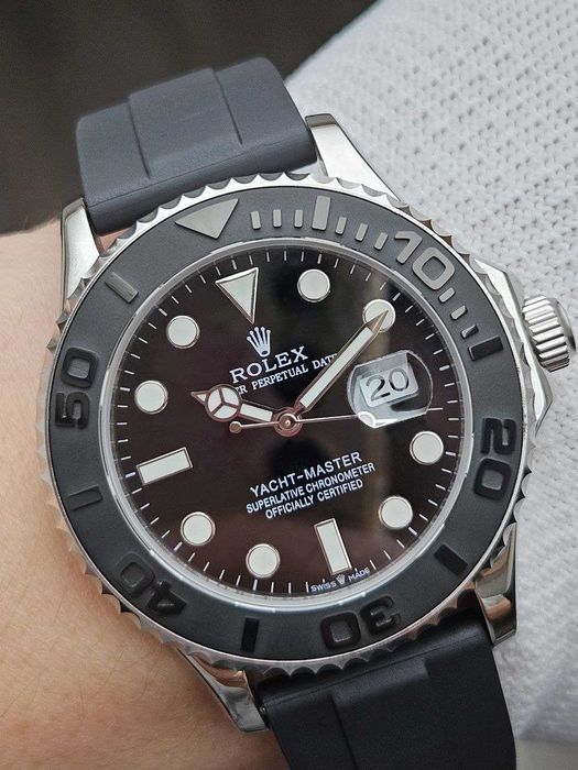 Швейцарские наруные часы Rolex Yacht-Master Black. Топ качество