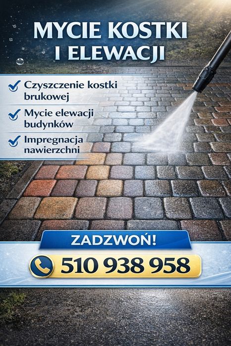 Mycie kostki brukowej i elewacji | Czyszczenie ciśnieniowe | Impregnacja