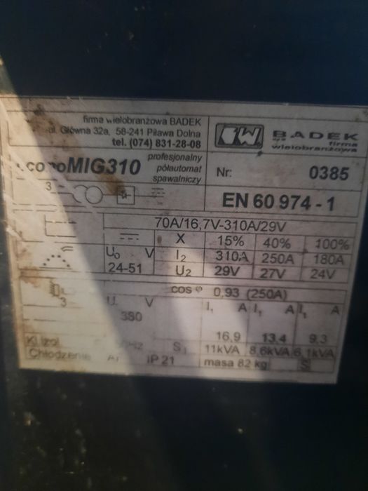 Migomat spawarka BADEK econoMIG 310 ala bester