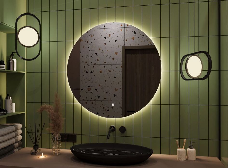 Nowe lustro Velzo 70 cm z głośnikami bluetooth i matą grzewczą