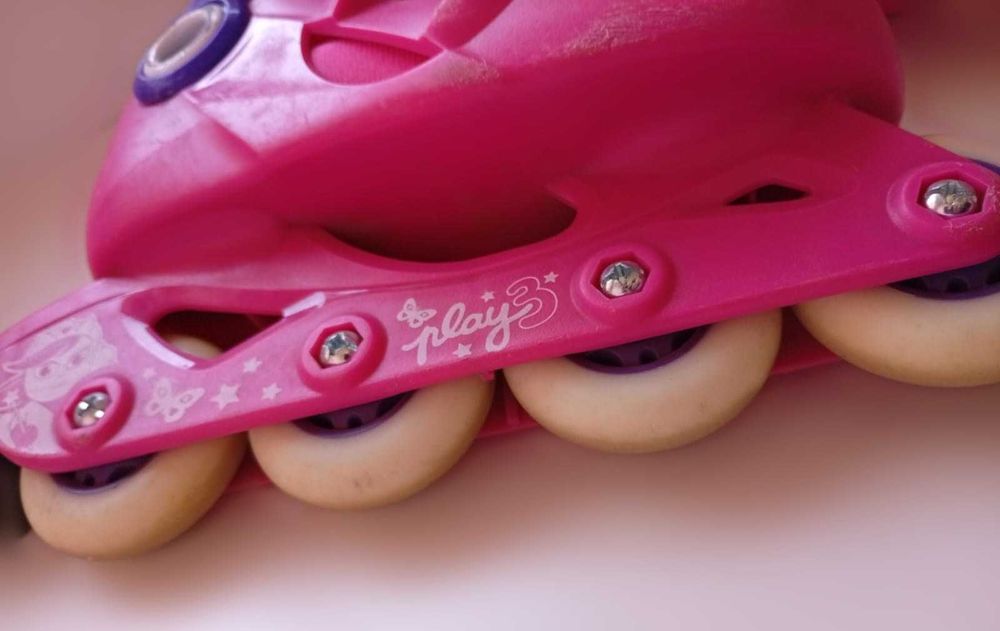 Patins em linha Oxelo Play 3 menina + proteções + capacete