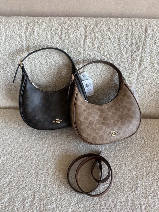 Сумка Coach Emily Shoulder коричнева/бежева