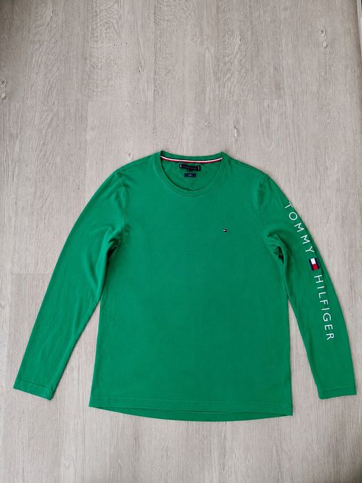 Tommy Hilfiger zielona bluzka longsleeve XL Slim Fit oryginalna