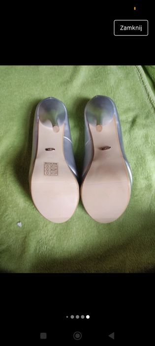 Srebrne buty na obcasie  nowe