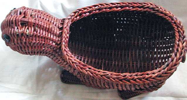 Rattanowy Żółw Rattan Pojemnik Koszyk Osłonka na Doniczki z Ratanu