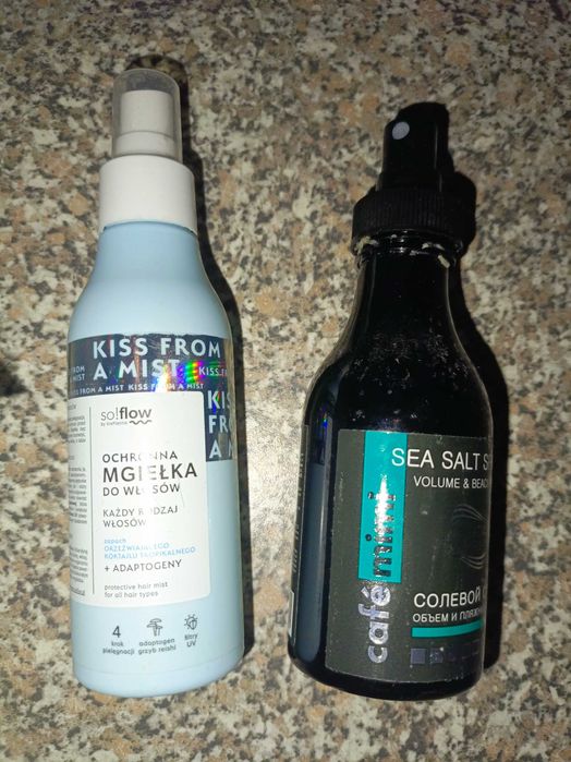 3szt: mgiełka do włosów x 2, pomadka do ust