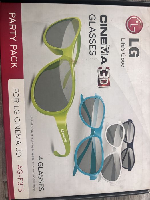 LG Glasses cinema 3D, w opakowaniu 4 sztuki