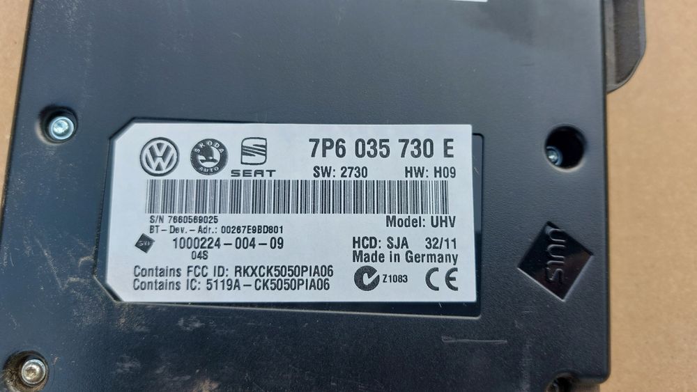 moduł sterownik bluetooth vw skoda seat 7p6035730e