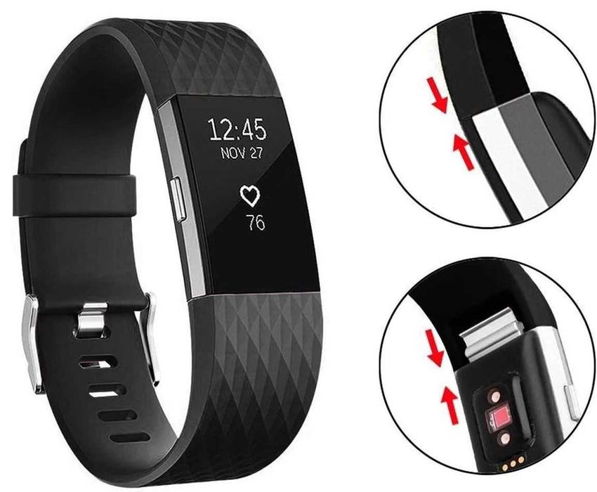 Pasek do smartbanda FITBIT CHARGE 2 rozm. S silikon jasno fioletowy