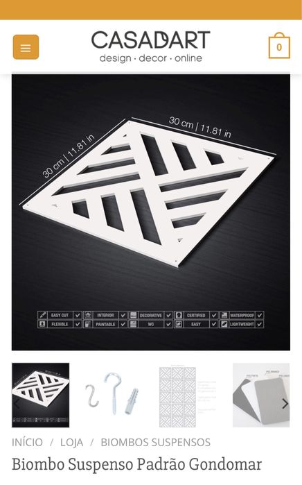 5 Peças de Biombos Suspensos