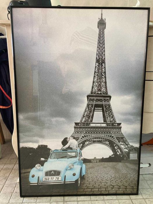 Poster Torre Eiffel grande dimensão, com moldura