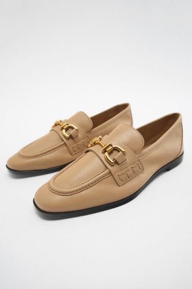 Лофери з натуральної шкіри  ZARA