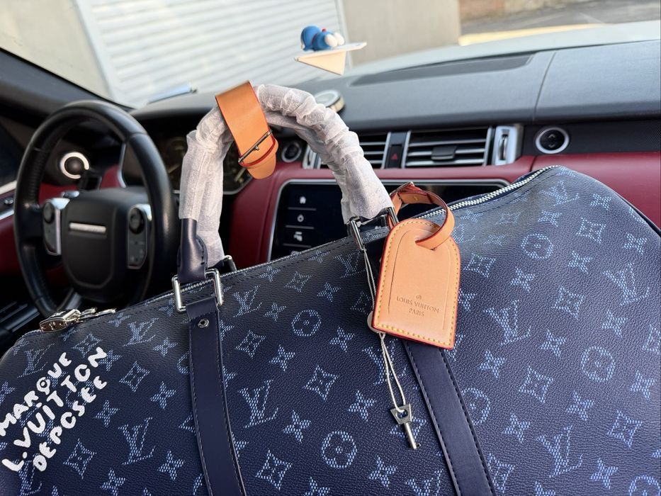Louis Vuitton keepall сумка мужская синяя спортивная унисекс дорожная