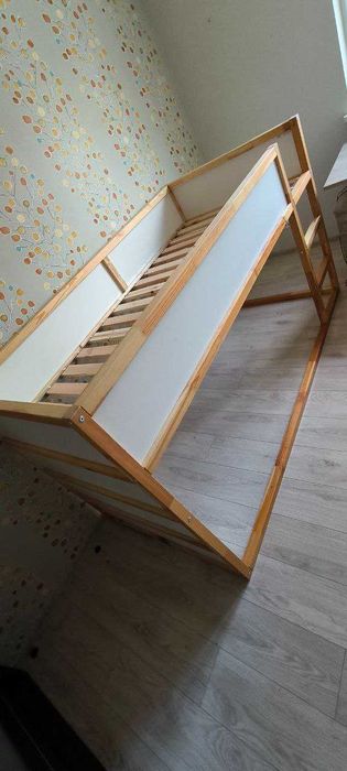 dwupiętrowe łóżko dziecięce, drewno naturalne