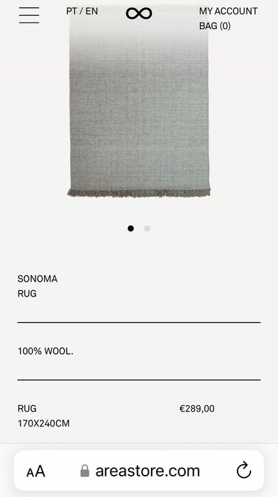NEW CARPET AREA STORE 100% wool 240x170cm