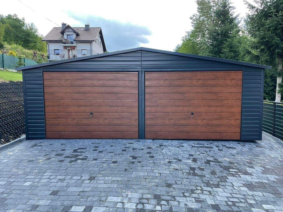 Garaż blaszany 7x6 Wzmocniony Profilami. PRODUCENT SZYBKA REALIZACJA
