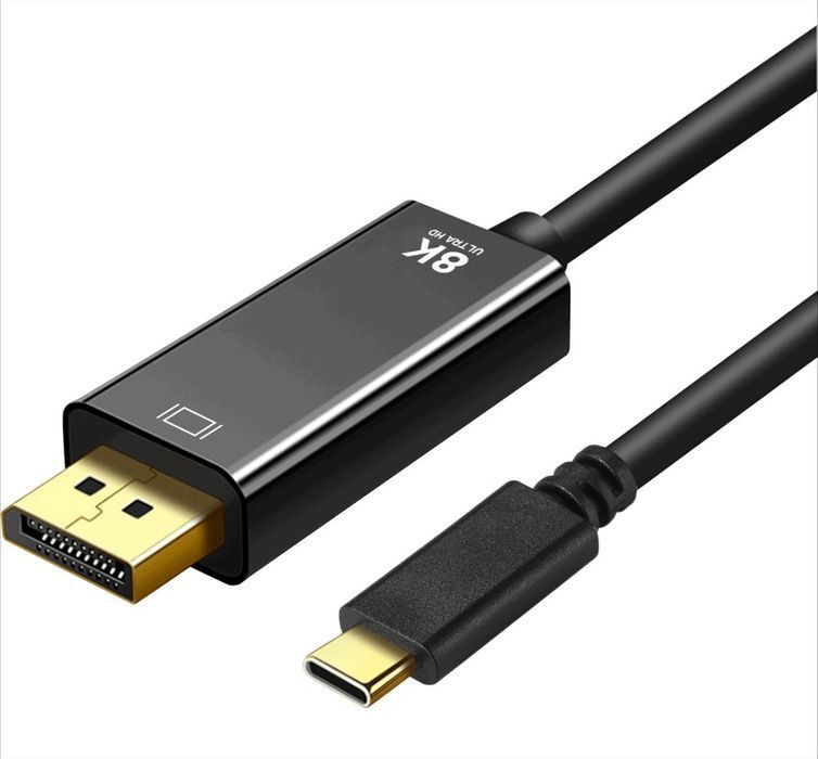 Wyświetlacz Kabel Typ C do DisplayPort 1.4 8K 60Hz 1,8 m czarny