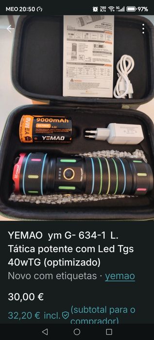 YEMAO G 634 Led TG 40W Potência Animal  Alcance Brutal