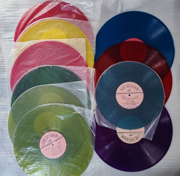 Коллекционные цветные виниловые пластинки Мелодия одним лотом