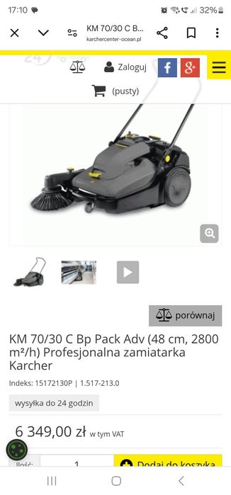 Zamiatarka profesjonalna Karcher KM 70/30 C Bp Pack Adv