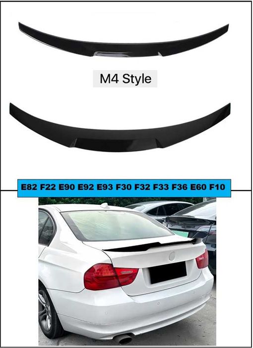 Spoiler aileron lip mala M4 Style preto brilhante vários modelos BMW
