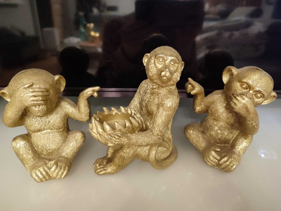 Złote małpki 3 sztuki