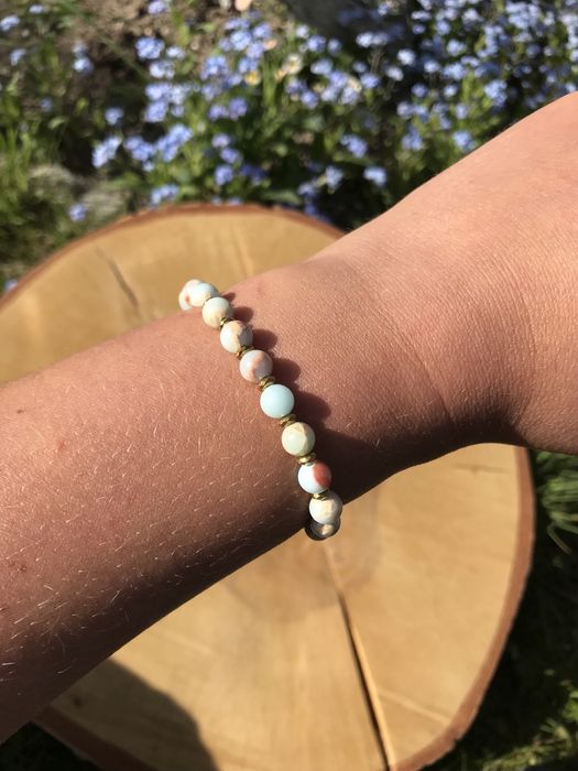 Bransoletka damska z naturalnego kamienia JASPIS CESARSKI