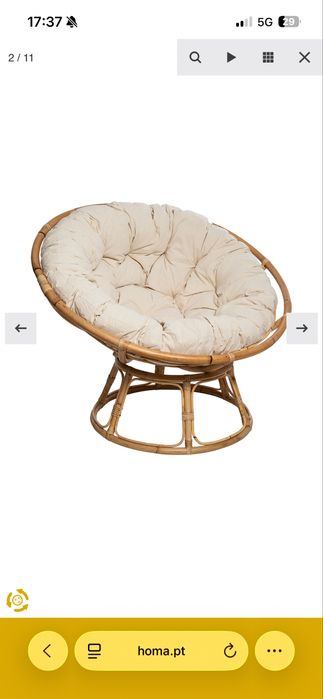 Poltrona  papasan natural em bambu