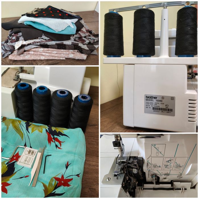 Оверлок Brother 1034 D + нитки та тканина у подарунок. Дивись опис