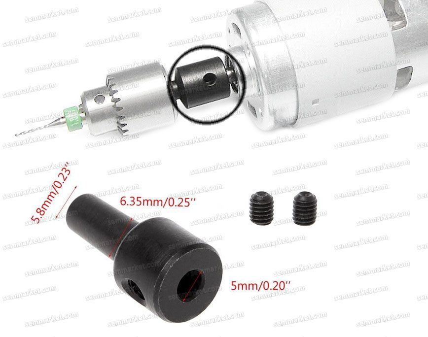 Кулачковый патрон конус JT0, адатперы на вал 3.2-5.0 мм