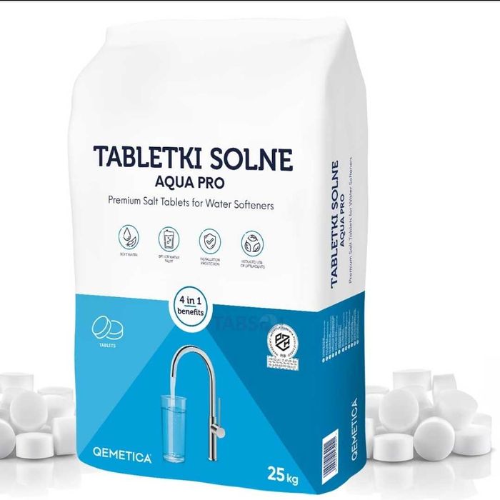 Tabletki solne Ciech / Qemetica 25kg, sól do zmiękczania wody, dowóz