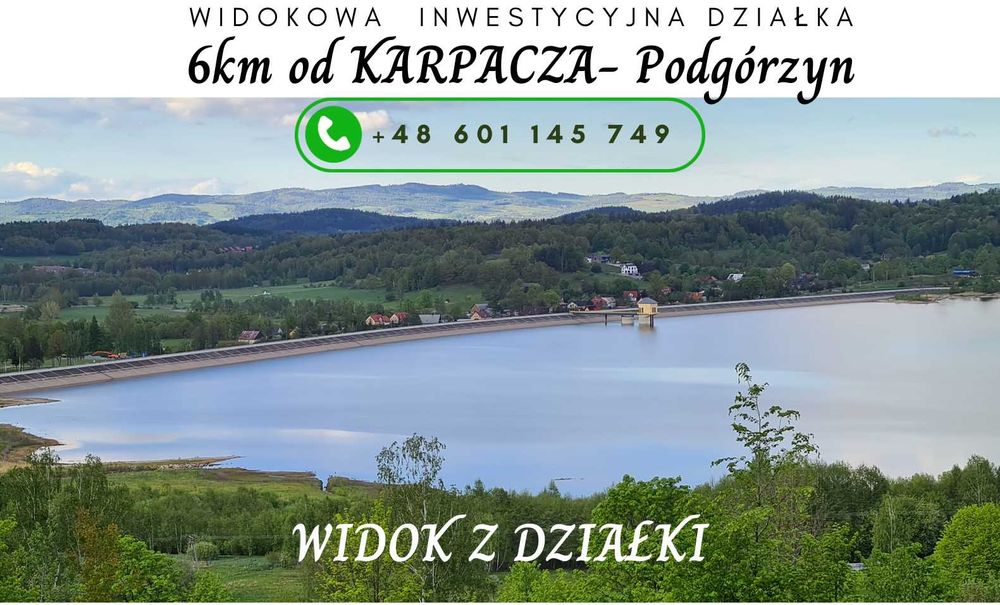 MEGA Widokowa działka 6km od KARPACZA - zalew Sosnówka -Budowlana z WZ