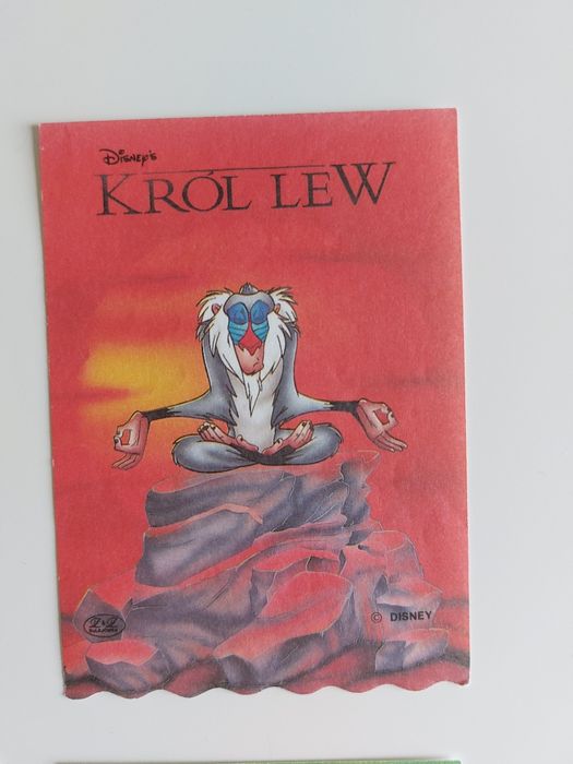 Karteczki kolekcjonerskie Król Lew lata 90.