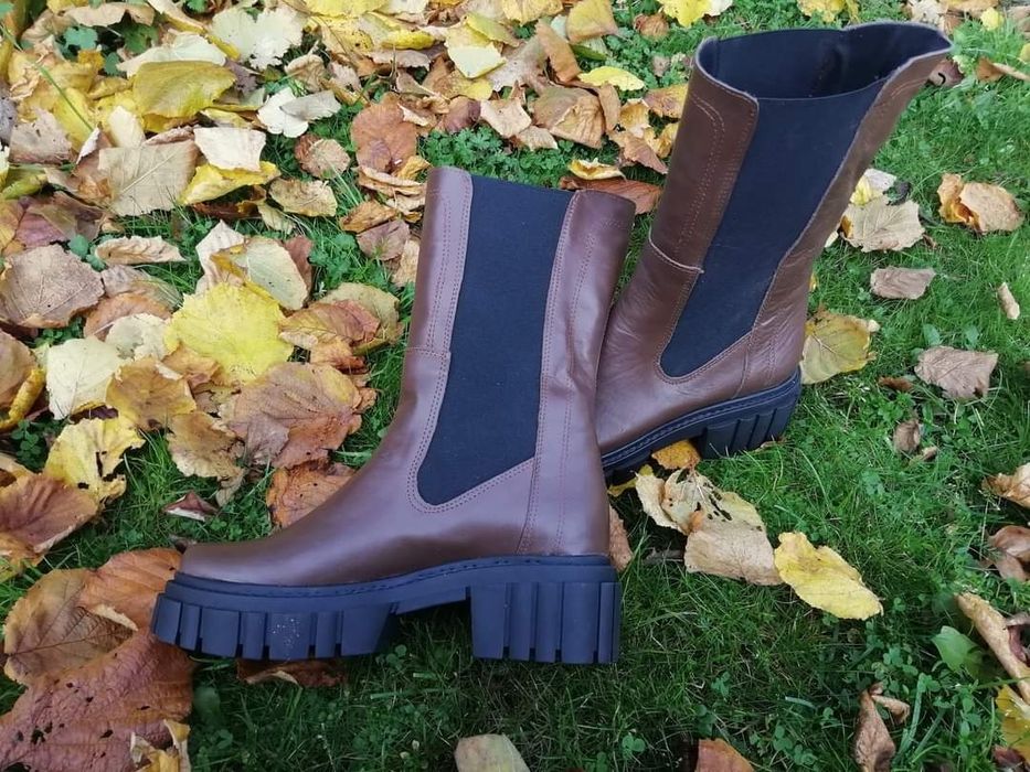 Eleganckie workery sztyblety naturalna skóra licowa kolory