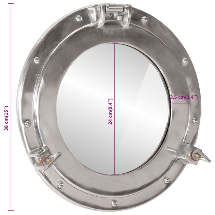 Vidaxl Lustro Wiszące W Kształcie Bulaja, Ø38 Cm, Aluminium I Szkło