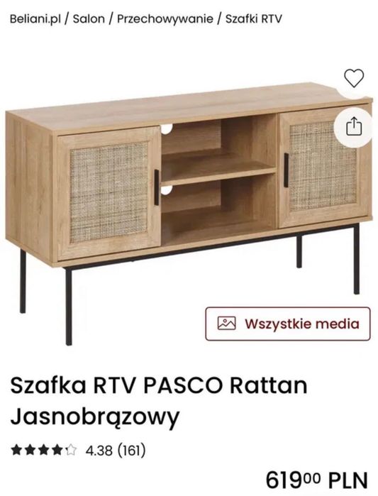 Szafka z drzwiami ratanowymi
