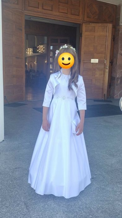 Do sprzedania piękna sukienka komunijna,bolerko,wianuszek