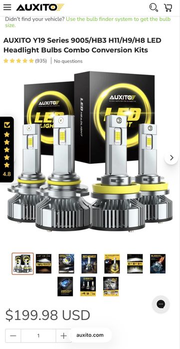 LED лампи AUXITO H8/H9/H11 та 9005/HB3 — Якісне світло для авто