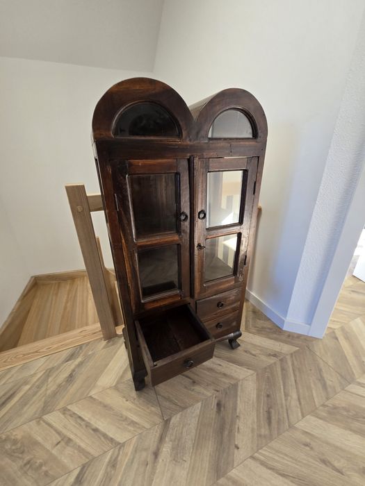 Mini Witryna Kolonialna Indonezyjska Palisander serwantka