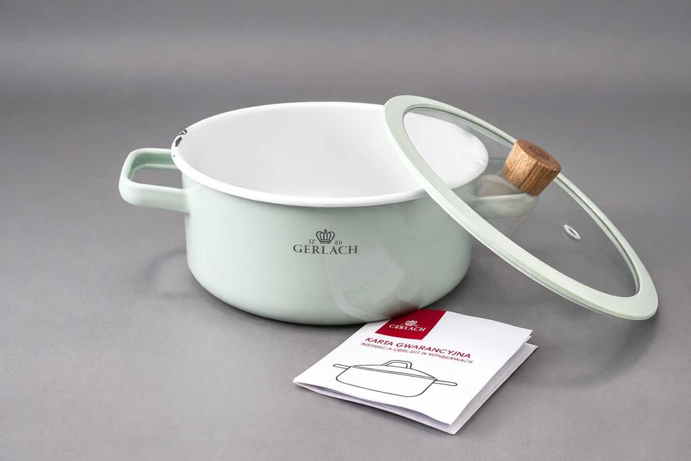 Garnek GERLACH Natur Enamel Zielony 5,2 L.     X-144