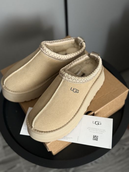 Ugg tazz бежеві замшеві угги капці тапки жіночі угі уггі
